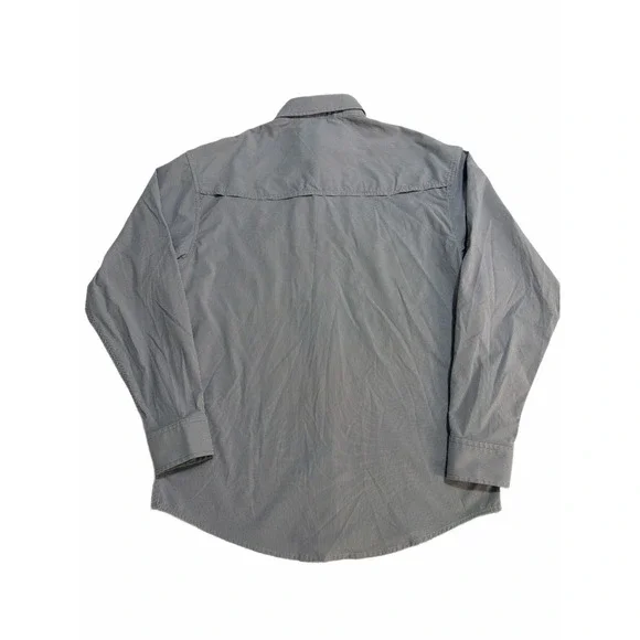 PONCHO Men Long Sleeve Performance Nylon  The Gray Ghost Button Up Stretch - Med - Picture 4 of 11